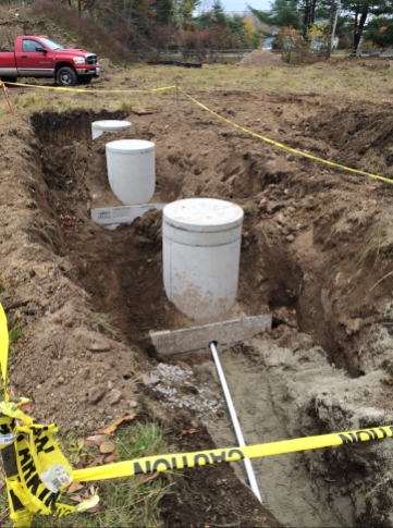 Septic tank and pump chamber
