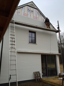 Siding is finally being completed.