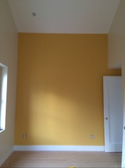 Girls' room paint: one yellow wall.